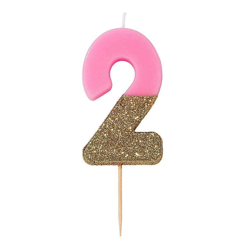 Dipped Number Candle Pink #2