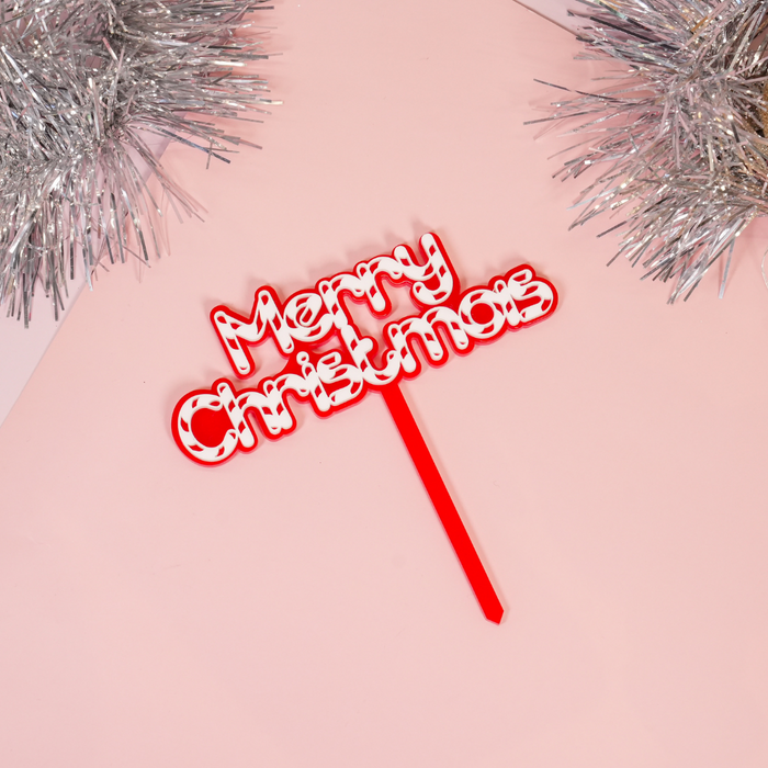 Topper Merry Christmas Candy Cane