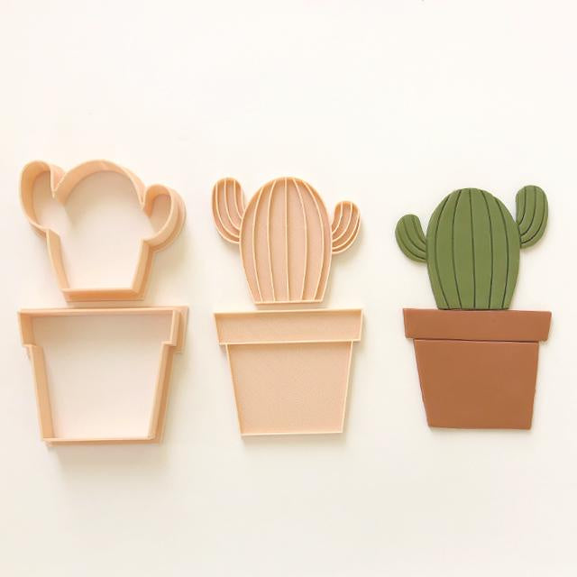 Stamp Embosser With Cutter 'Little Biskut' Cactus Plant