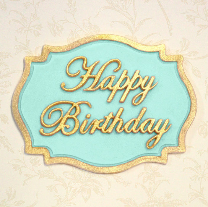 Silicone Mould Mini Plaque Happy Birthday