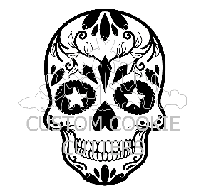 STAMP EMBOSSER WITH CUTTER STARRY EYES SKULL
