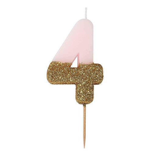 Dipped Number Candle Pink #4