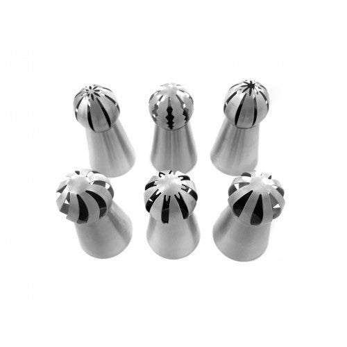6pc Russian Ruffle Ball Piping Tip Set