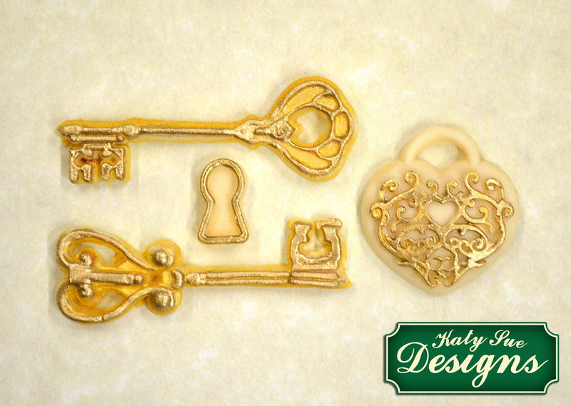Silicone Mould Decorative Keys & Locket