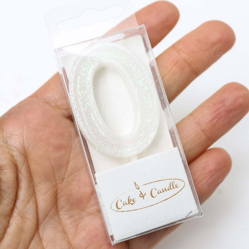 Mini Glitter Candle White 9