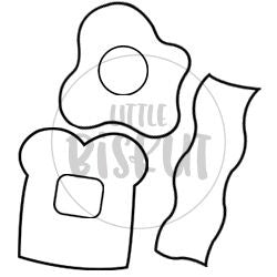 Stamp Embosser With Cutter 'Little Biskut' Bacon, Egg & Toast