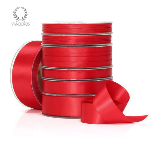 RIBBON POLY SATIN RED ROLL 3MM