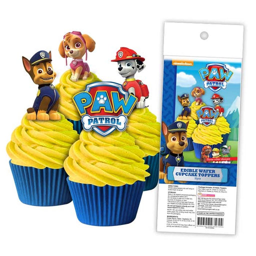 EDIBLE WAFER CUPCAKE TOPPERS 16PC PAW PATROL