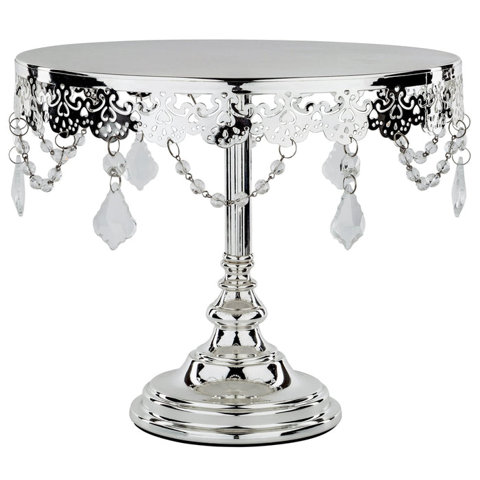 CAKE STAND CRYSTAL SILVER PLATED 10"