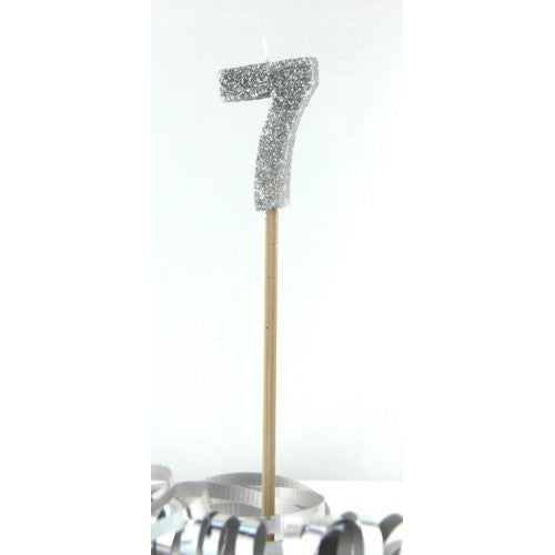 Stick Candle Glitter Silver #7