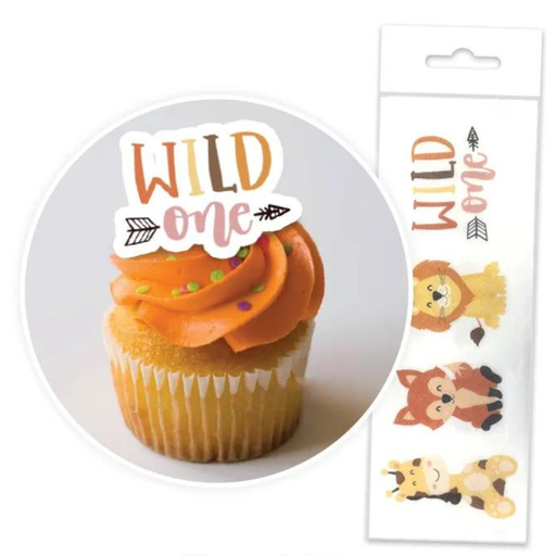 EDIBLE WAFER CUPCAKE TOPPERS 16PC WILD ONE