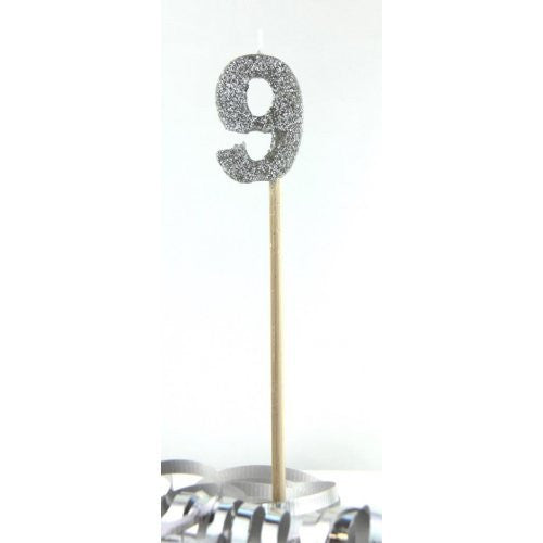 Stick Candle Glitter Silver #9