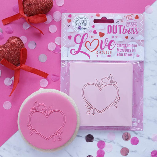 SWEET STAMP OUTBOSS TEXTURE TILES HEART FLORAL FRAME