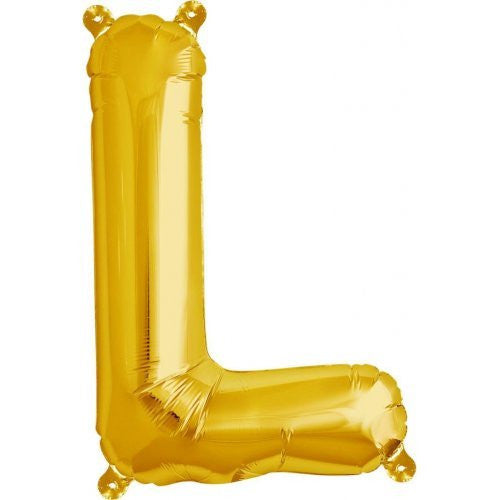 Alphabet Balloon Gold 16in L *Clearance*
