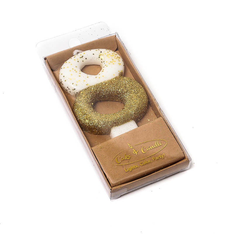 Dipped Number Candle Gold #8