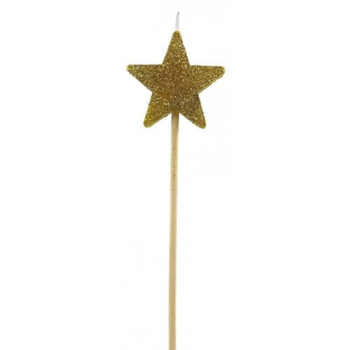 Stick Candle Star Glitter Gold