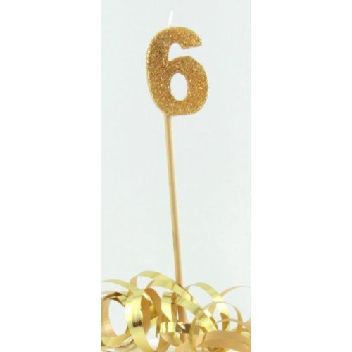 Stick Candle Glitter Gold #6