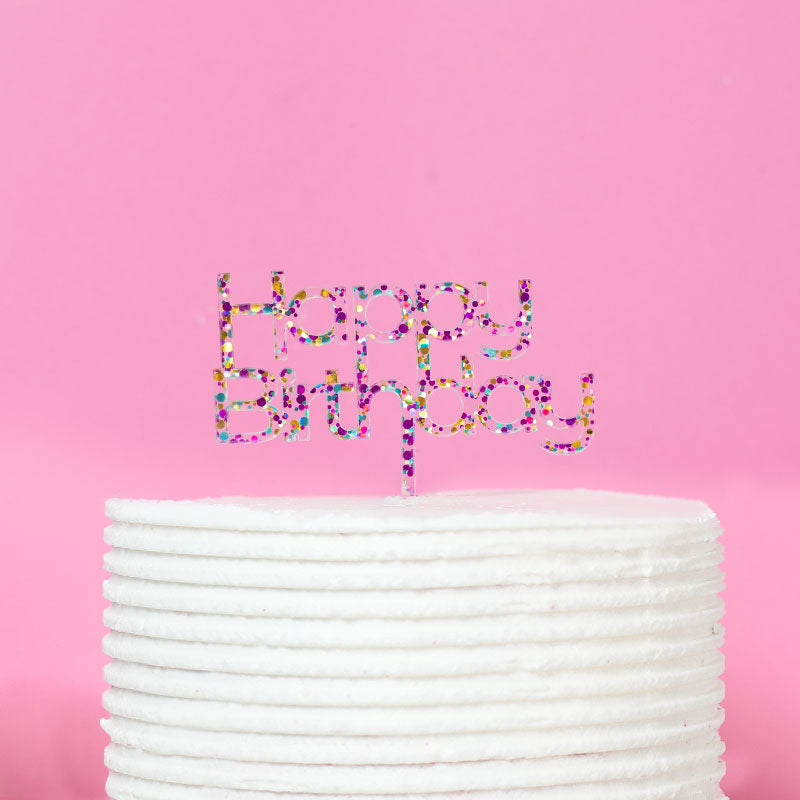 Cake Topper Rainbow Glitter 2