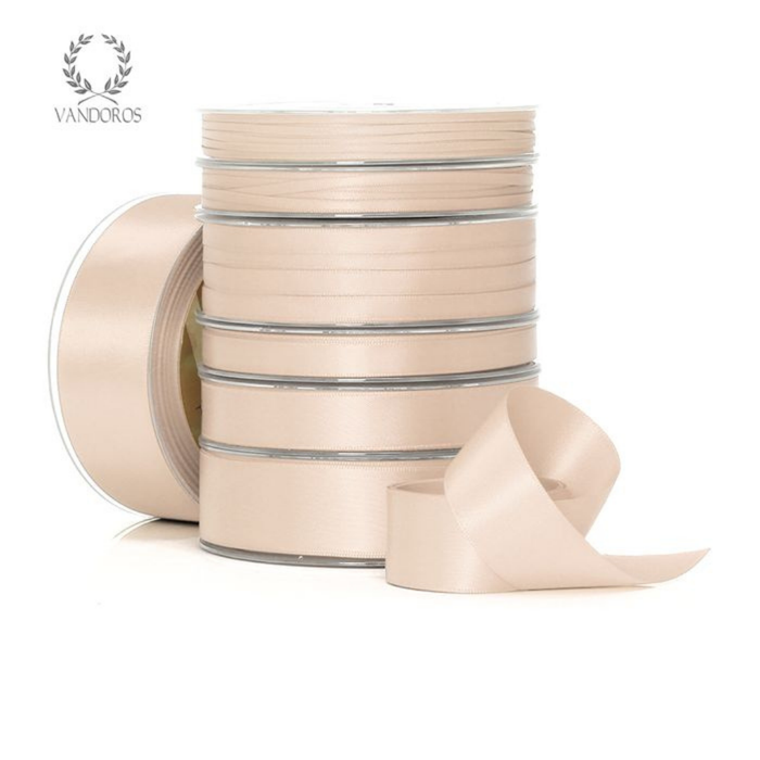 RIBBON POLY SATIN NUDE ROLL 10MM