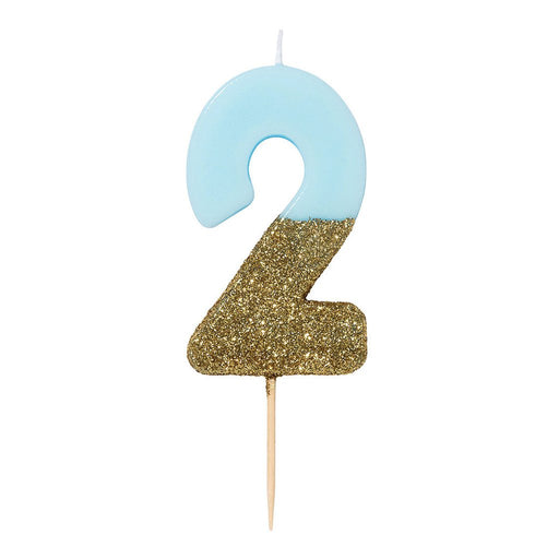 Dipped Number Candle Blue #2