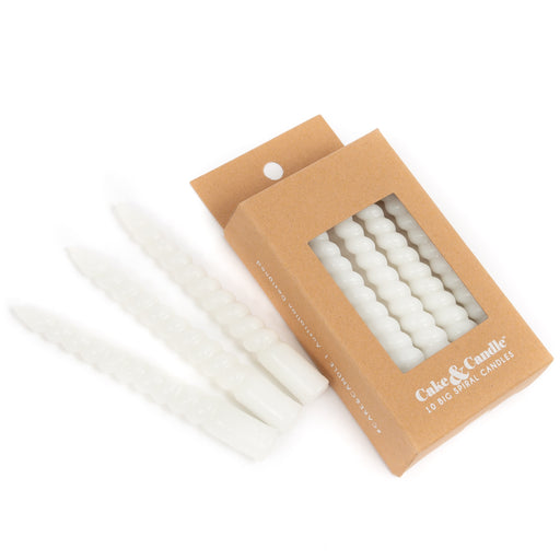 Candles Spiral White 10pc