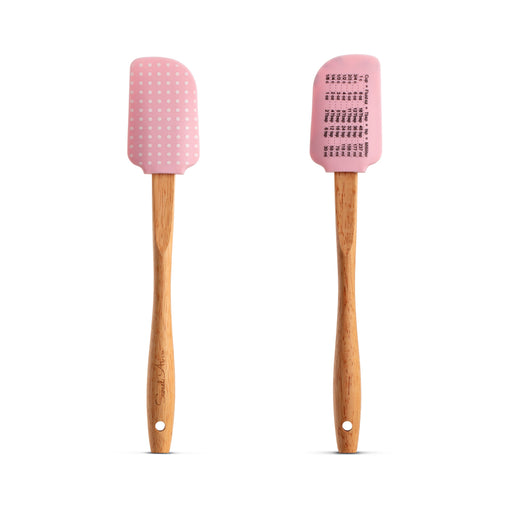 Silicone Spatula With Measurements & Polka Dot Pattern
