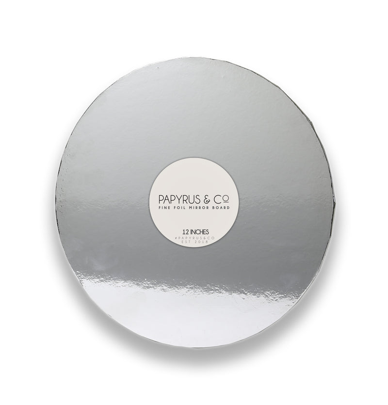 Masonite Board Round Mirrored Silver 12in