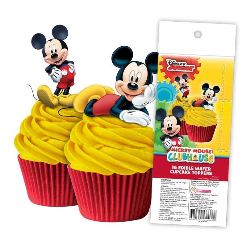 Edible Wafer Cupcake Toppers 16pc Mickey Mouse