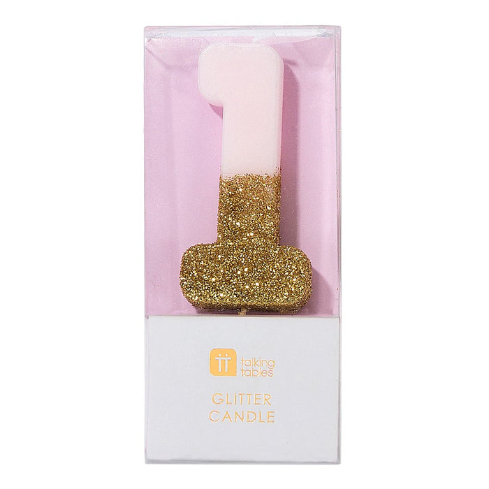 Dipped Number Candle Pink #1