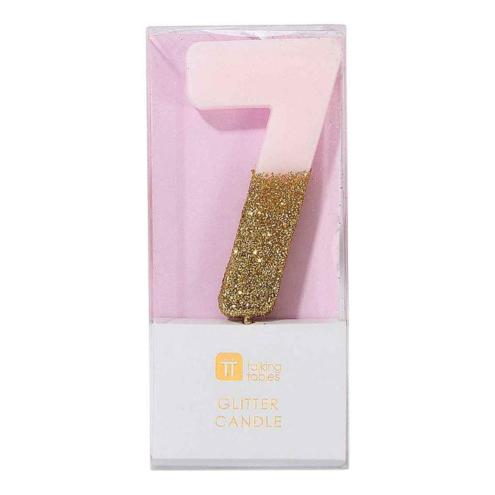 Dipped Number Candle Pink #7