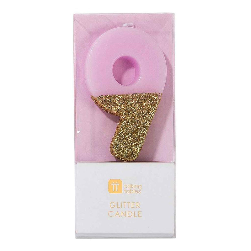 Dipped Number Candle Pink #9 *Clearance*
