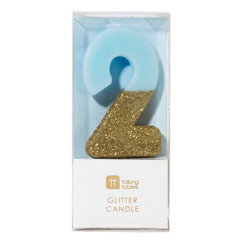 Dipped Number Candle Blue #2 *Clearance*