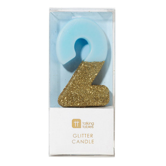 Dipped Number Candle Blue #2