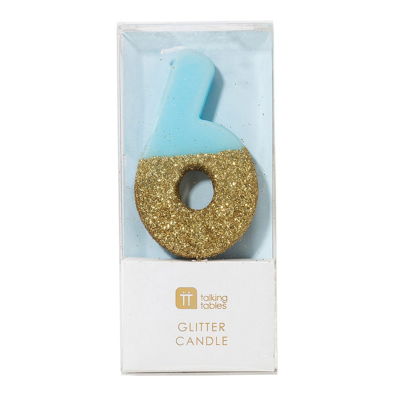 Dipped Number Candle Blue #6 Clearance*