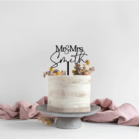 Topper Block Mr & Mrs Handwritten Name