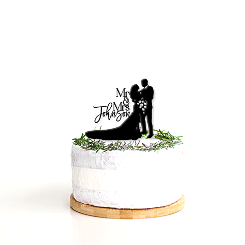 Topper Silhouette Bride & Groom