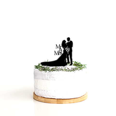 Topper Silhouette Bride & Groom
