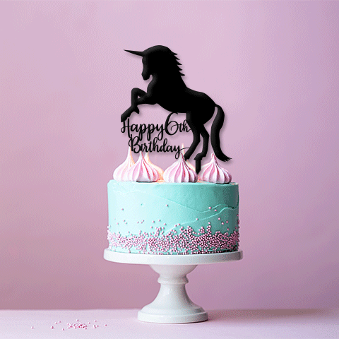 Topper Happy Birthday Unicorn & Age