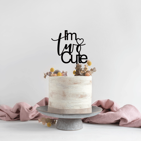 Topper I'm Two Cute With Heart