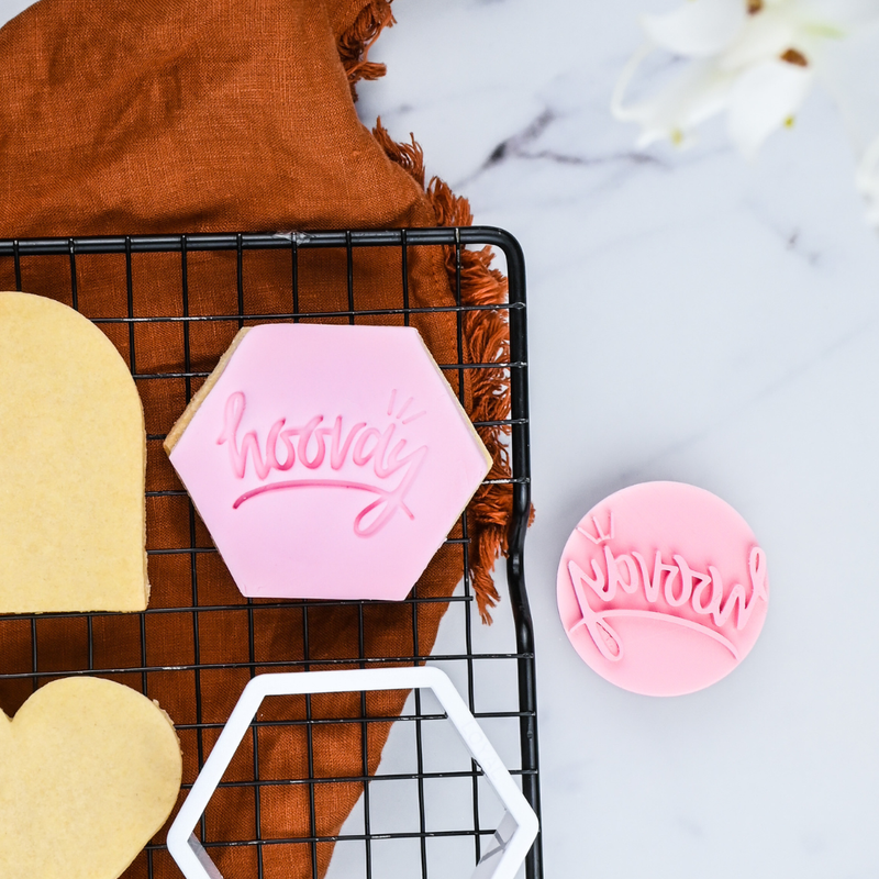 Cookie Embosser Stamp Hooray