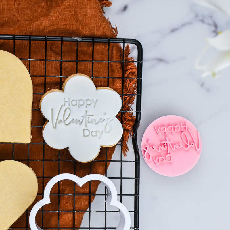 Cookie Embosser Stamp Happy Valentines Day