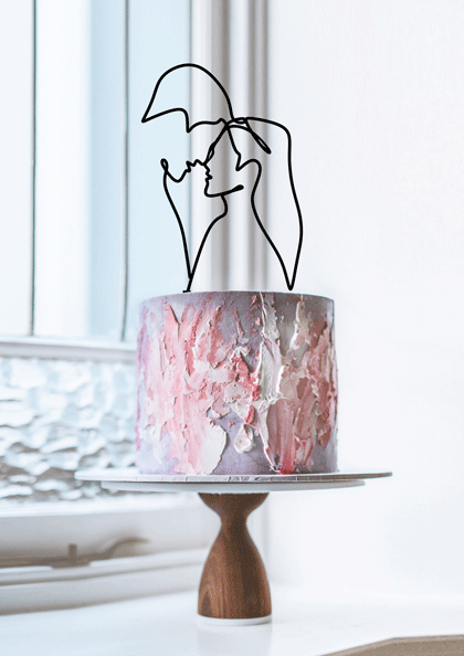 Topper Line Art Bride & Groom