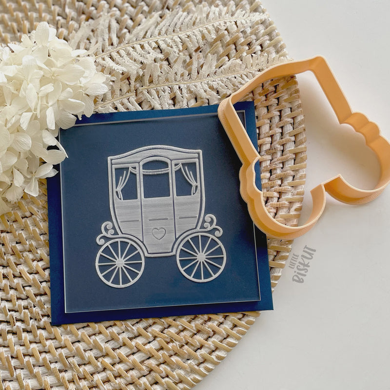 Stamp Debosser With Cutter 'Little Biskut' Princess Carriage