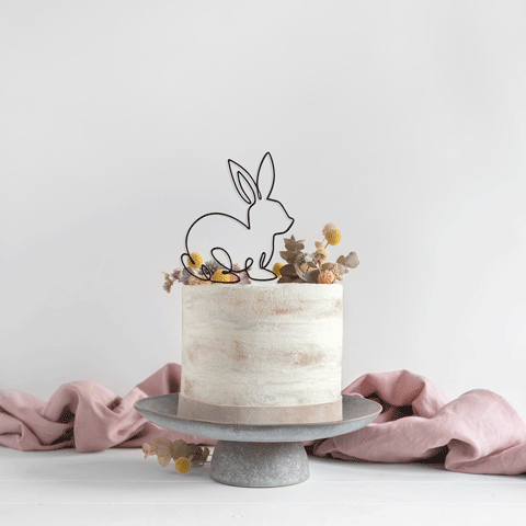Bunny Edible Birthday Cake Topper (Approx 12cm Tall) Edible Cake Decoration