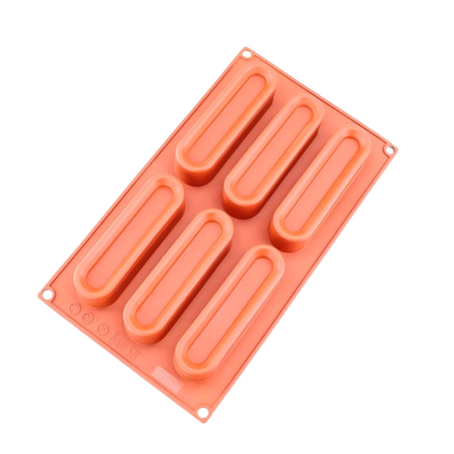 Silicone Mould Long Oval 6 Hole