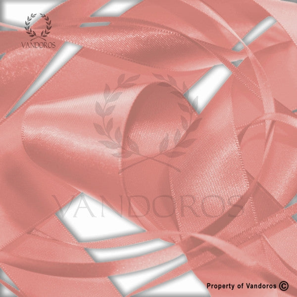 Ribbon Poly Satin Coral 15mm