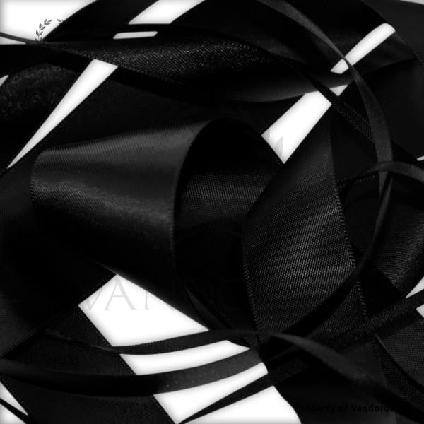 RIBBON POLY SATIN BLACK 10MM