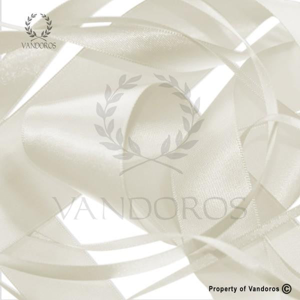 RIBBON POLY SATIN IVORY 25MM