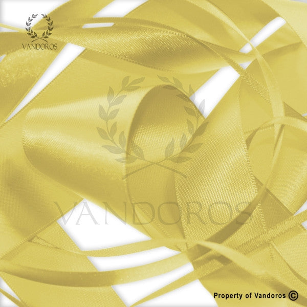 RIBBON POLY SATIN LEMON 38MM