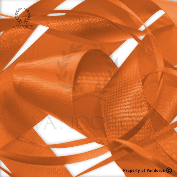 RIBBON POLY SATIN ORANGE 10MM